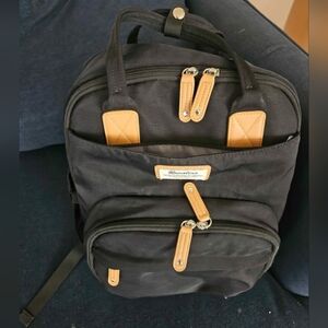 Brown Grove Black Backpack with Tan Accents